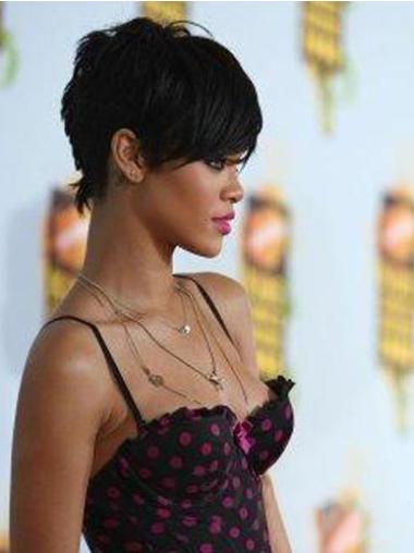 Capless Black Boycuts Soft Rihanna Short Wig