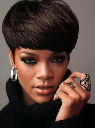 Capless Black Boycuts Durable Does Rihanna Wear Wigs