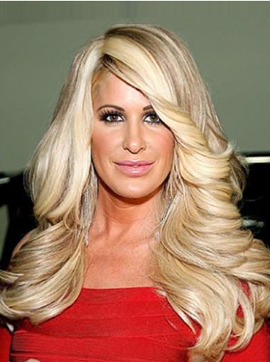 Blonde Curly Chin Length Natural Wigs Worn By Kim Zolciak