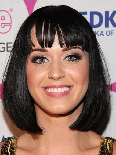 Black Chin Length Synthetic Perfect Katy Perry Shiny Wig