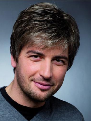 Straight Human Hair Wigs Monofilament Modern