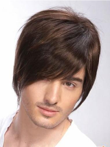 Short Stylish Mens Human Hair Wig