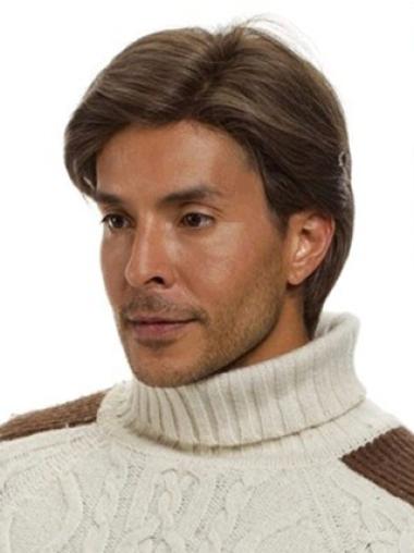 Brown Short Human Hair Wigs Men