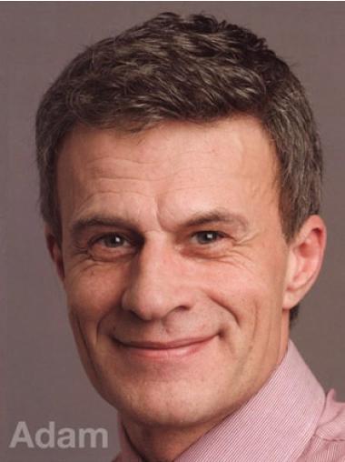 Short Straight Monofilament Best Men Toupees