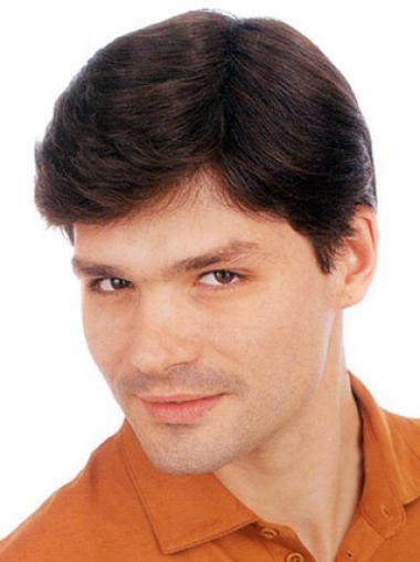 Short 2 Inches Straight Fabulous Men Toupee Glue