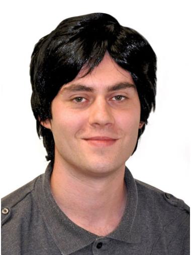 6 Inches Black Synthetic Short Straight Stylemens Toupees For Sale