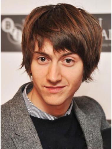 8 Inches Short Monofilament Straight Cheapest Suitable Men Wig