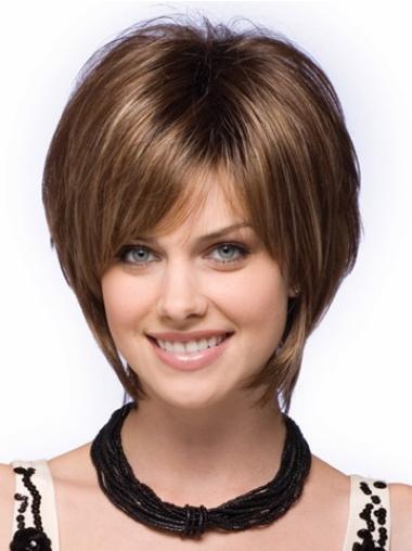 Ideal Capless Brown Short Straight Bob Wig