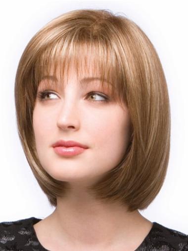 Brown Chin Length Synthetic Cheapest Monofilament Wigs