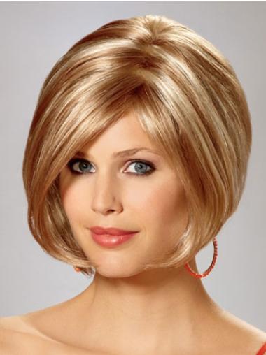 Synthetic Straight Blonde Capless Bob Wigs