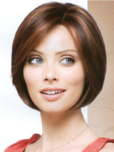 Synthetic Straight Auburn Capless Bob Hairstyle Wigs