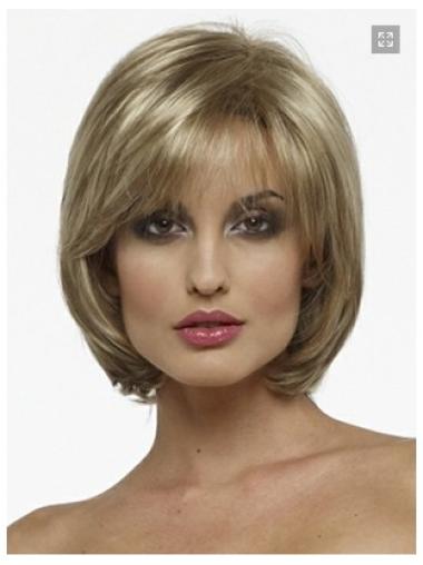 Chin Length Straight Blonde Capless Bob Haircut Wigs