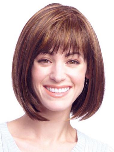 Auburn Chin Length Modern Bob Best Quality Synthetic Lace Front Wigs