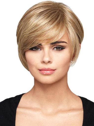 Synthetic Gorgeous Short Straight Cut Bob Blonde Wigs