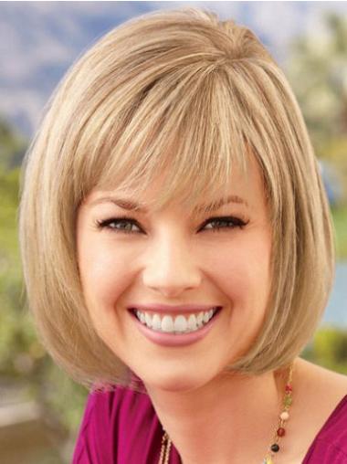 Blonde Chin Length Synthetic Suitable Bob Lace Wig