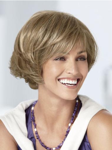 Synthetic Blonde Designed Short Wavy Bob Wigs