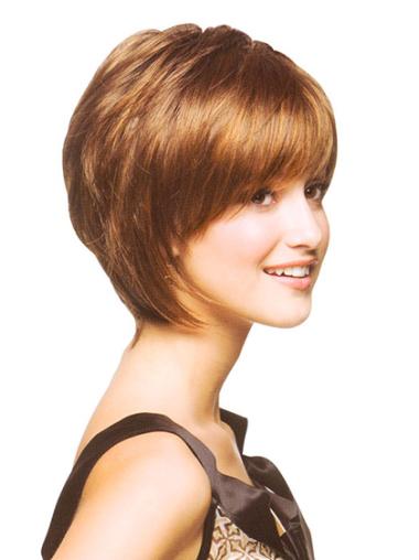 Auburn Straight Chin Length Stylish Wigs Bob Haircut