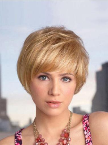 Blonde Straight 8 Inches Capless Convenient Best Short Bob Wigs On Sale