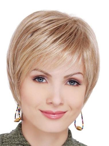 Designed Short Layered Lace Front Wig For Older Women