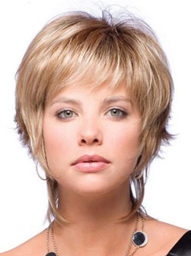 Stylish Blonde Boycuts Short Straight Wigs For Women