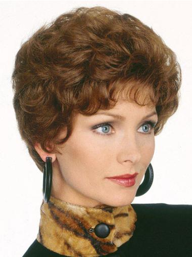 Short Popular Brown Wavy Classic Capless Synthetic Wigs