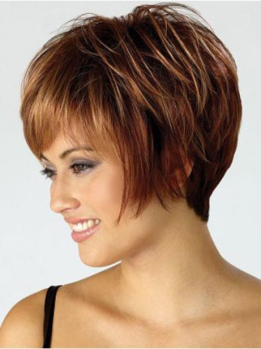Synthetic Auburn Short Straight Bob Wigs