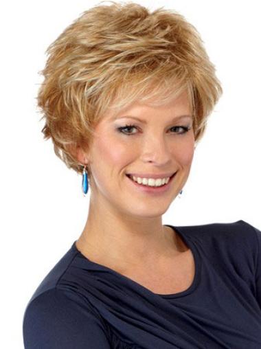 Synthetic Wavy Auburn Auburn Short Wig