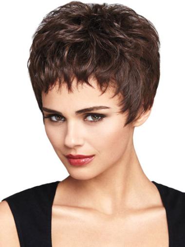 Synthetic Wavy Boycuts Lace Front Short Cut Wigs