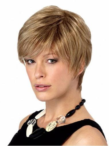 Synthetic Straight Short Blonde Wigs