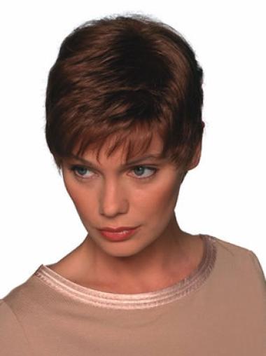Synthetic Straight Short Wigs Medium Auburn