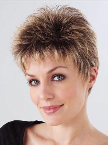 Straight Synthetic Convenient Monofilament Wigs Petite