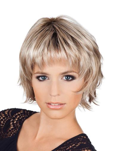 Hairstyles Chin Length Wavy Bobs Blonde Wigs Medium