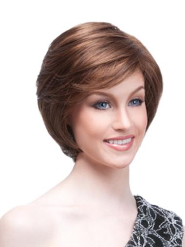 Synthetic Straight Auburn Comfortable Monofilament Bob Wigs