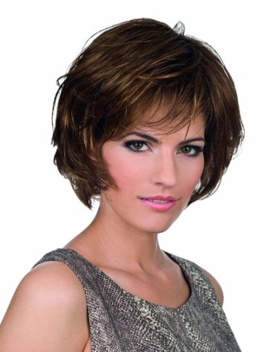 Wavy 6 Inches Chin Length No-Fuss Bob Cheap Synthetic Lace Front Wigs