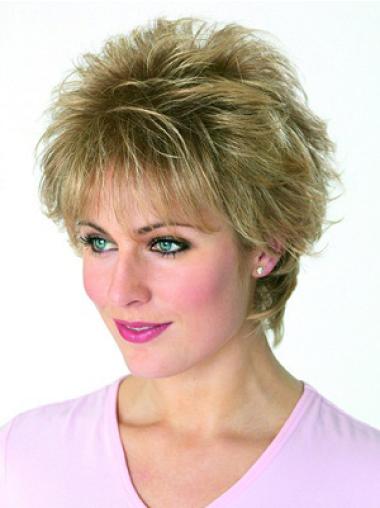 Cropped Synthetic 8 Inches Wigs Petite Blonde Short