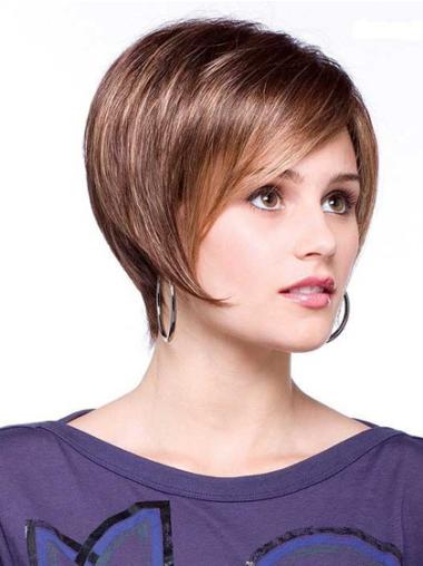 Straight Synthetic 6 Inches Discount Bob Lace Front Short Wigs