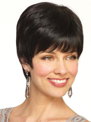 Straight Capless Boycuts Natural Human Hair Short Wigs