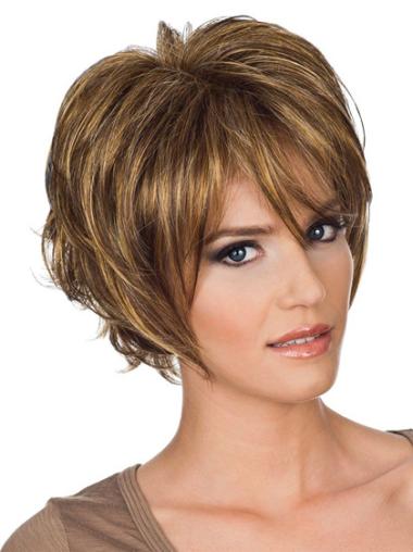 Beautiful Chin Length Wavy Layered Medium Length Wigs That Look Natural
