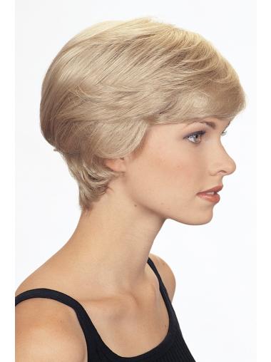 Fashion Capless Blonde Short Wigs For White People