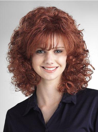 Flexibility Auburn Classic Medium Curly Wigs Synthetic