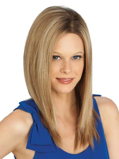 Lace Front Without Bangs Straight Synthetic Gorgeous Blonde Long Wigs