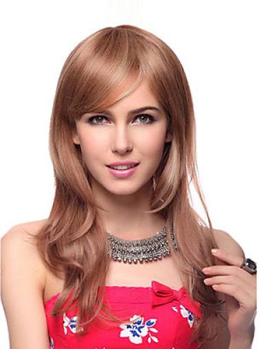 With Bangs Brown Exquisite Wavy Long Hair Wig