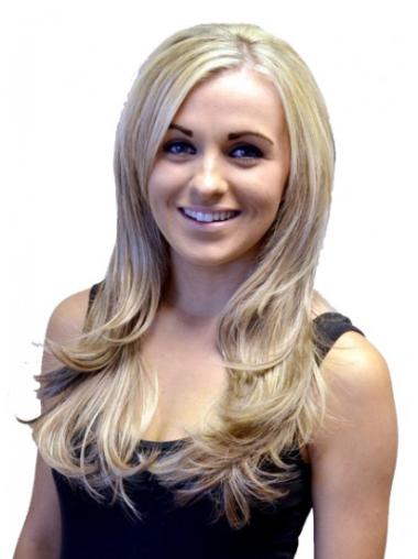 Cheapest 18 Inches Wavy Capless Half Wig Blonde Long