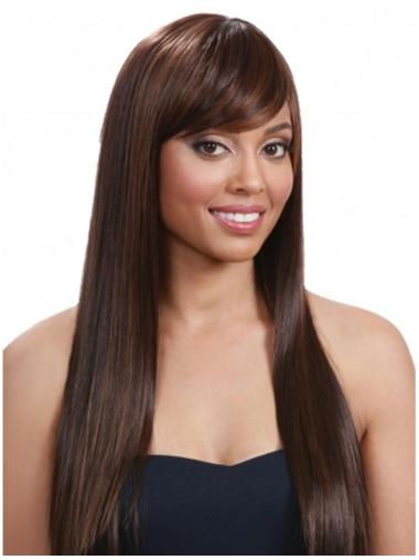 Cheap Capless Long Half Afro Wig On Natural Hair
