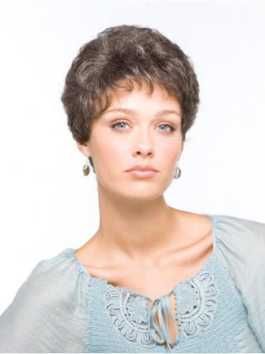 Incredible Wavy 4 Inches Capless Grey Short Women Wigs