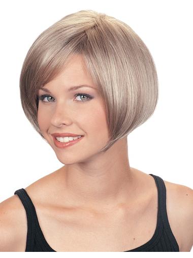 Straight Short Capless Cheap Wigs With Gray Hair