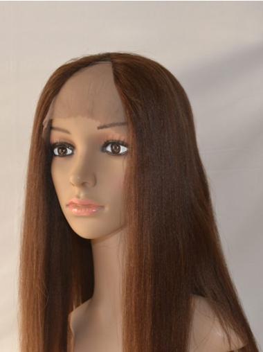 No-Fuss Auburn Straight Long Human Hair Lace Front Wig
