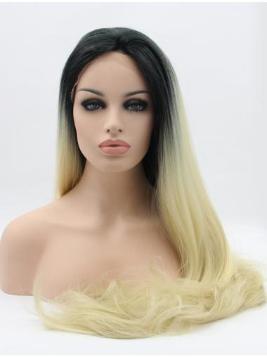 Suitable Synthetic Straight Without Bangs Lace Front Wig