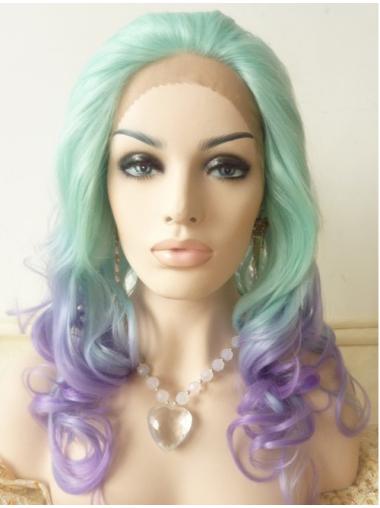 Synthetic Without Bangs Colorful Curly Lace Front Wigs
