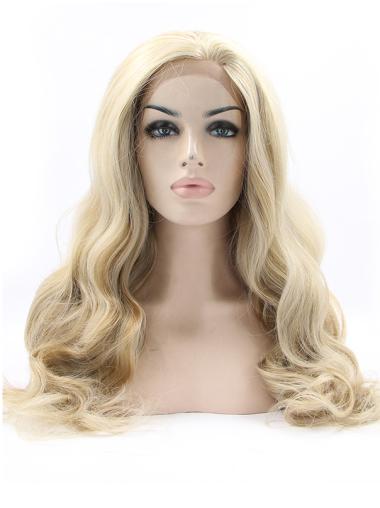 Curly Colorful Synthetic Wigs Lace Front Without Bangs